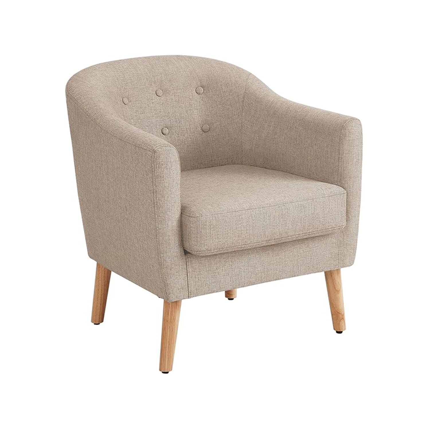 Fabric lounge chair with padded seat cushion, 69 x 68.5 x 77 cm (L x W x H) Seat surface: 51 x 52 cm (L x W) Backrest height (from seat): 41 cm Armrest height (from floor): 62.5 cm