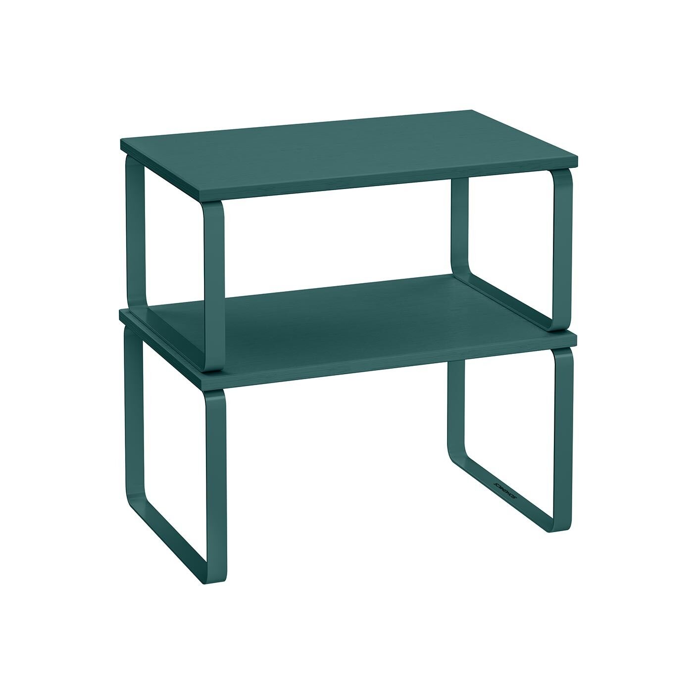 Spice rack set of 2 stackable ivy green, 19.5 x 29.7 x 15.8 cm (D x W x H) Dimensions of the small shelf: 18.5 x 29.7 x 13.7 cm