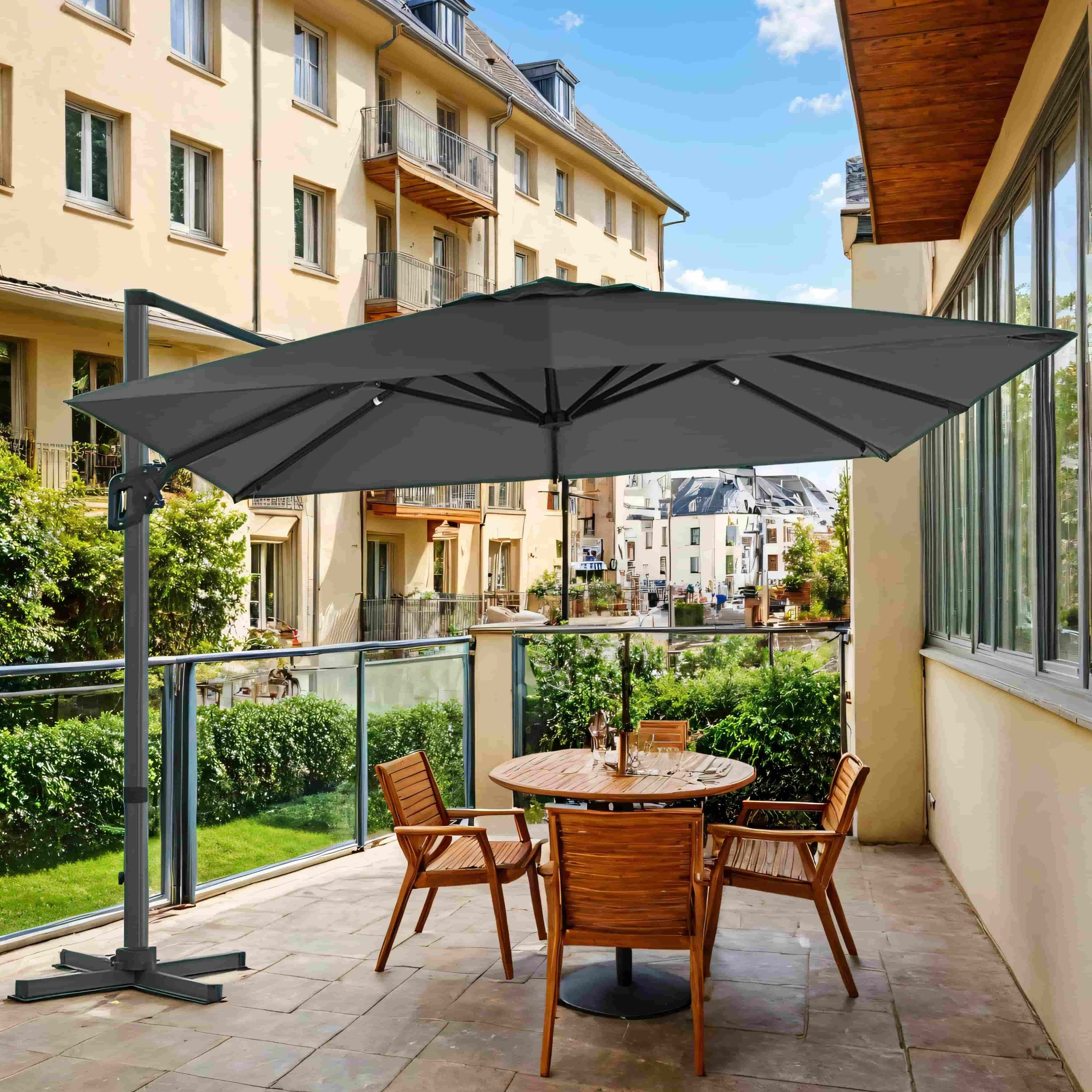 Parasol 290 x 290 cm, parasol flottant, parasol de jardin