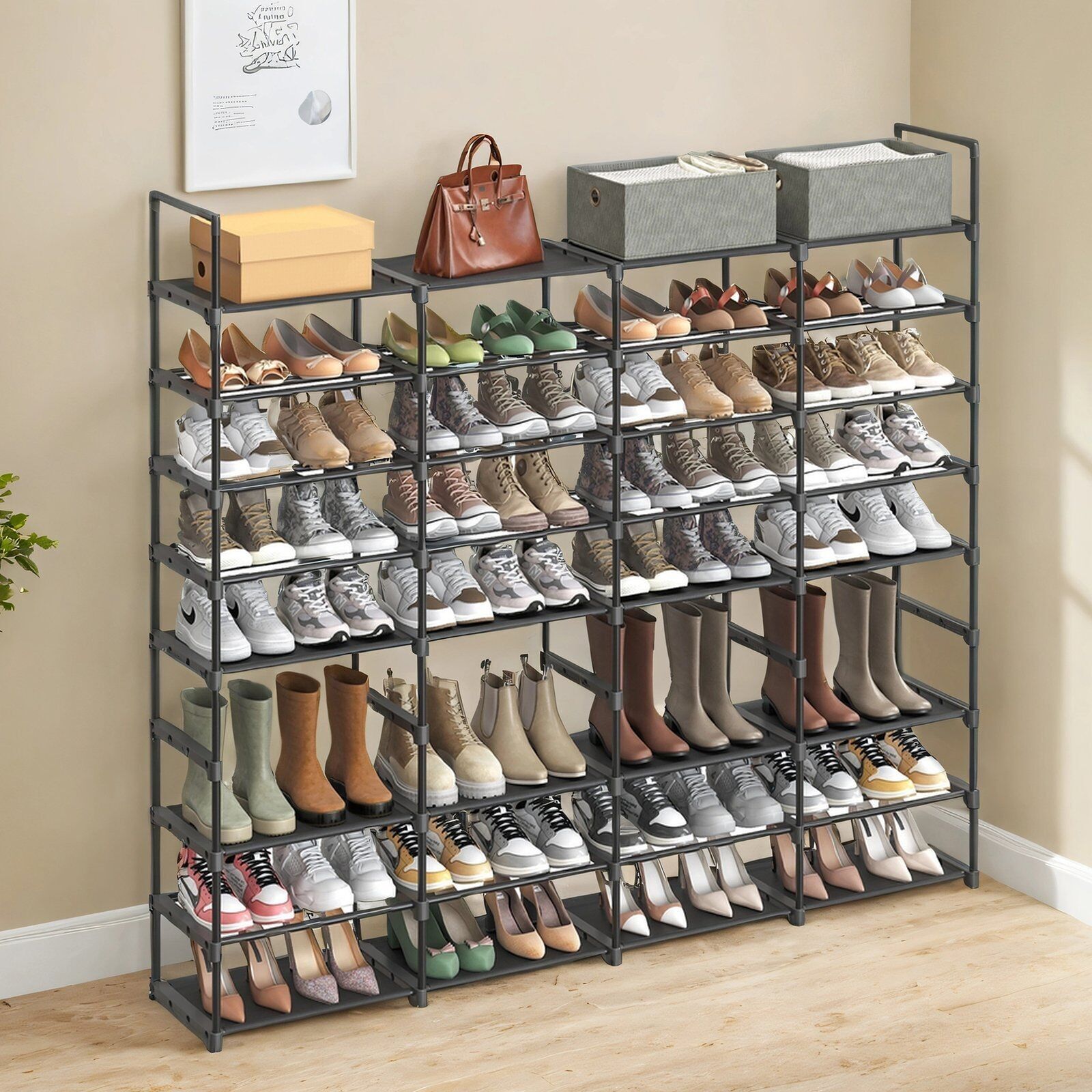 8-tier shoe rack, storage rack, 29.5 x 171.1 x 157.6 cm