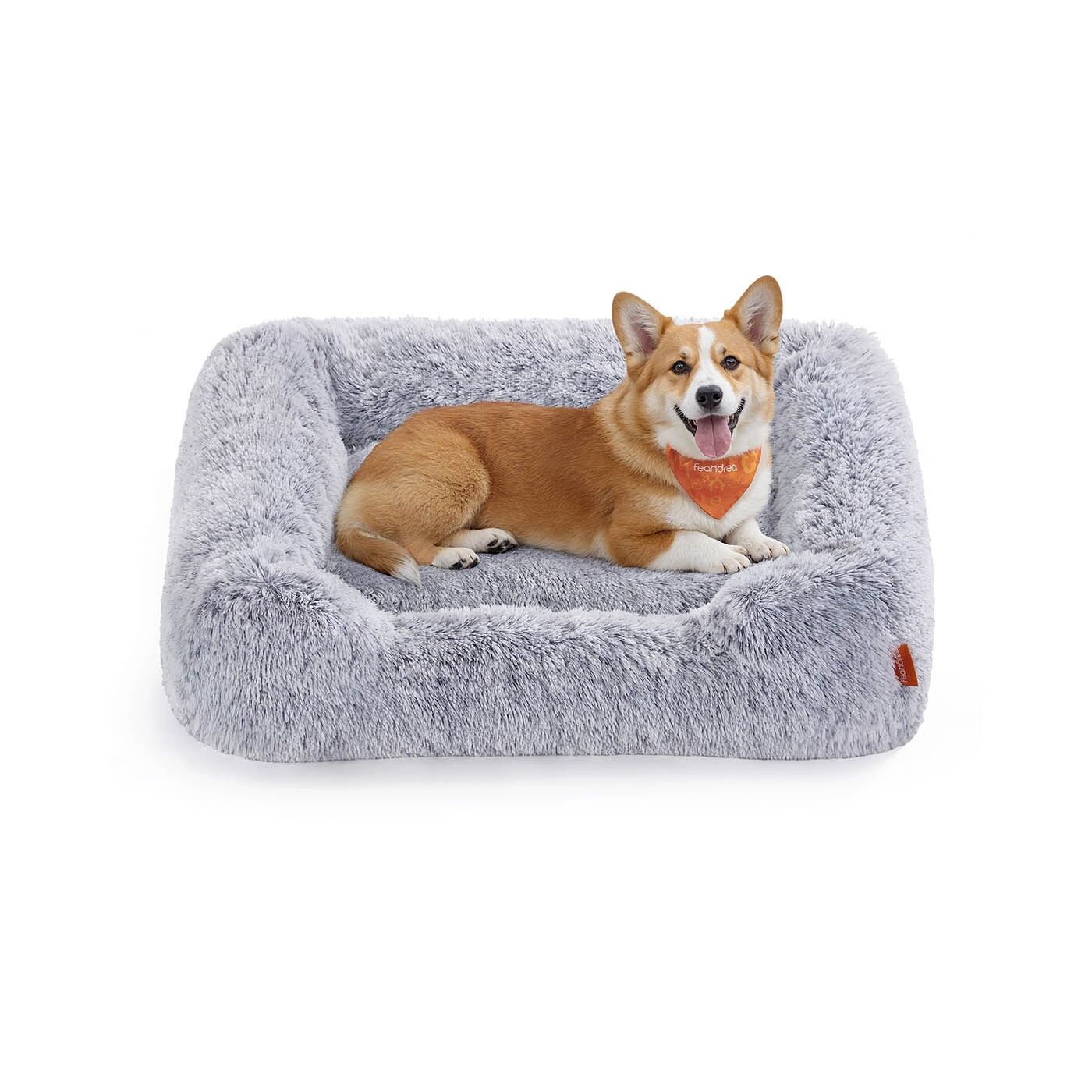 Cama para perros 91 x 68 x 18 cm con bordes elevados y funda extraíble