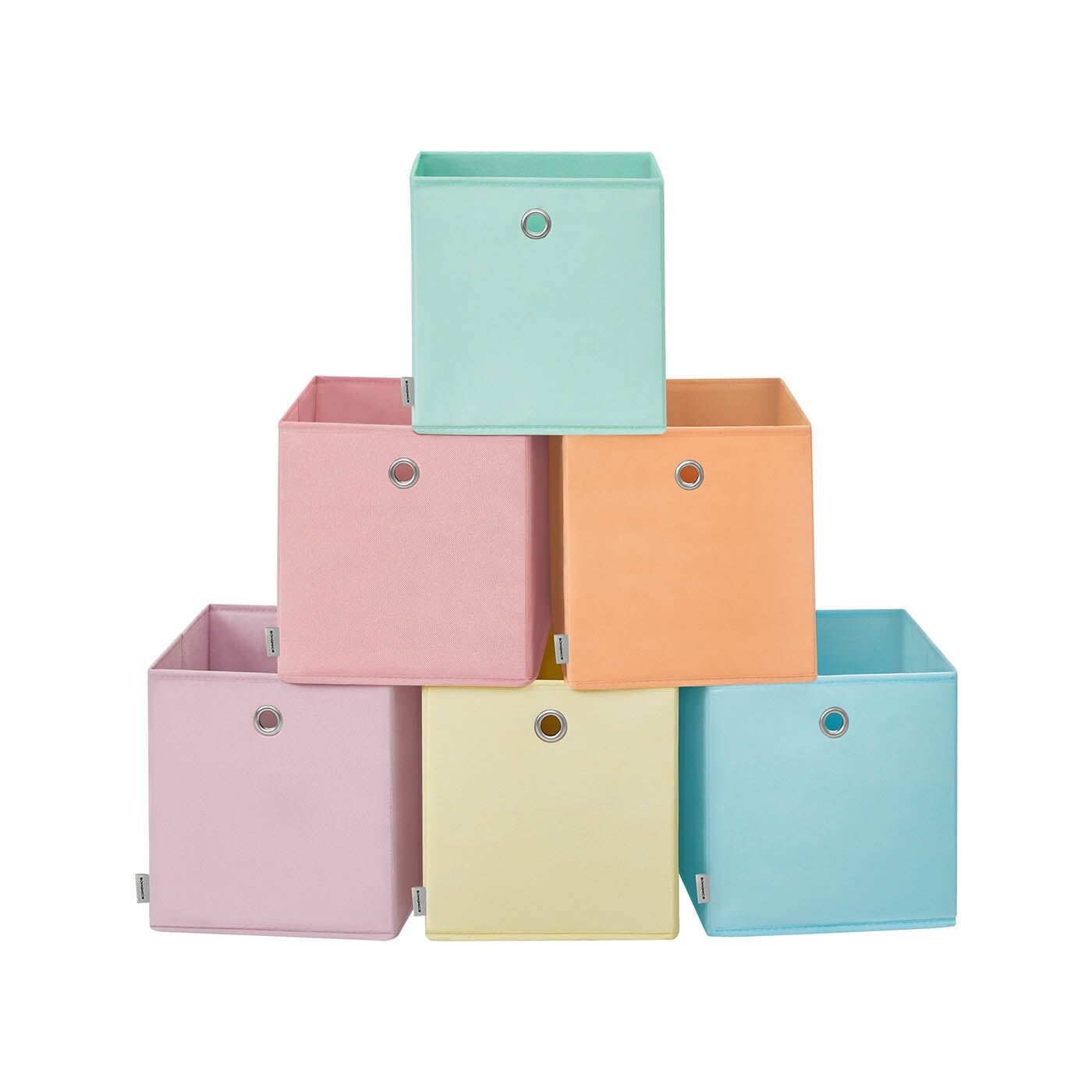 Storage box set of 6 30 x 30 x 30 cm for cube shelf colorful