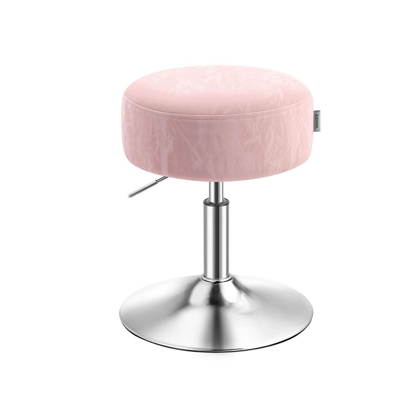 Height-adjustable and 360° rotatable make-up stool pastel pink