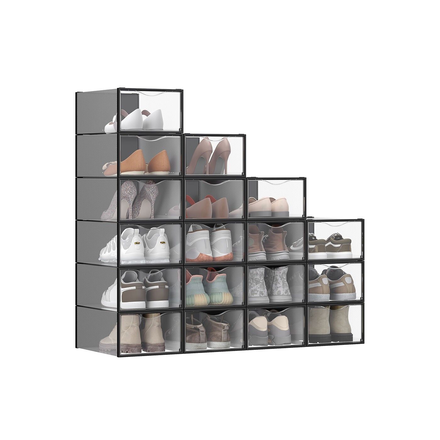 Coffret à chaussures en plastique de 18 pièces pour chaussures jusqu'à la taille 43, 33.2 x 23 x 14.5 cm