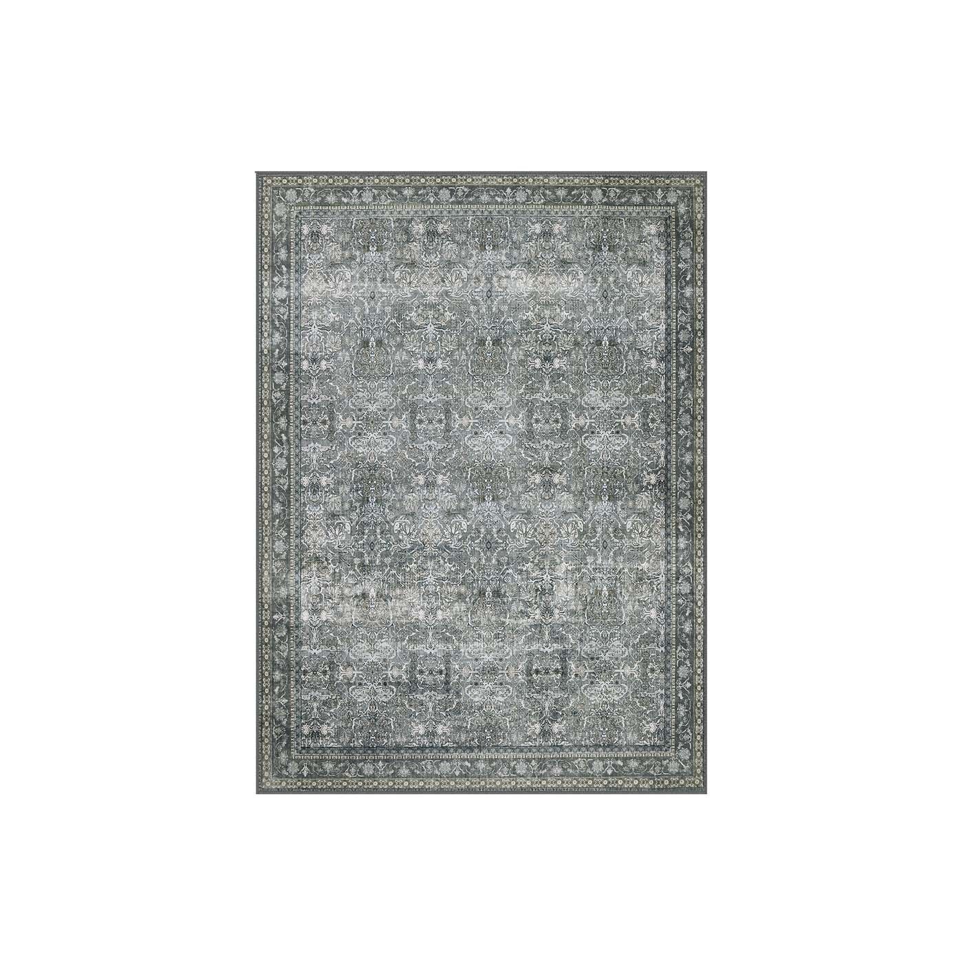 Tappeto in stile vintage 160 x 230 cm lavabile in lavatrice grigio ardesia