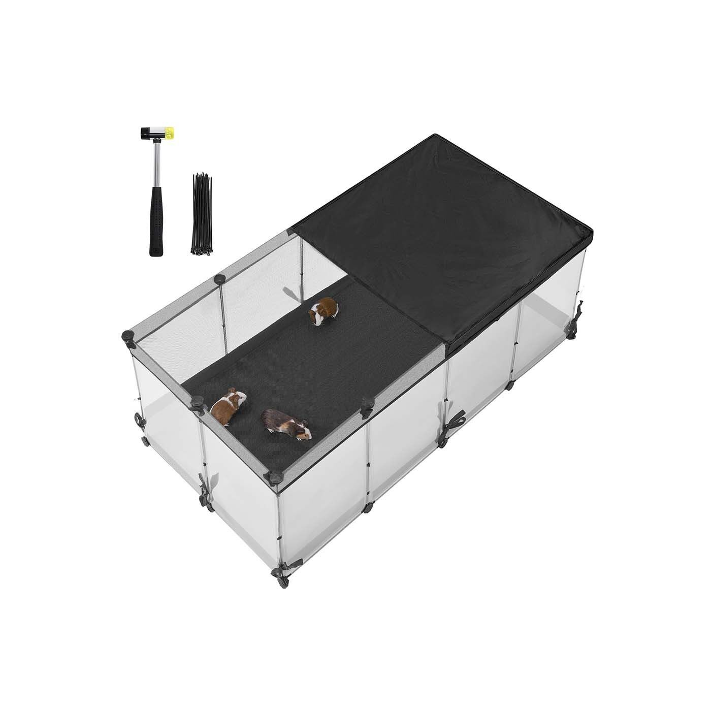 Small animal enclosure made of plastic panels 144 x 74 x 57 cm, cloud white