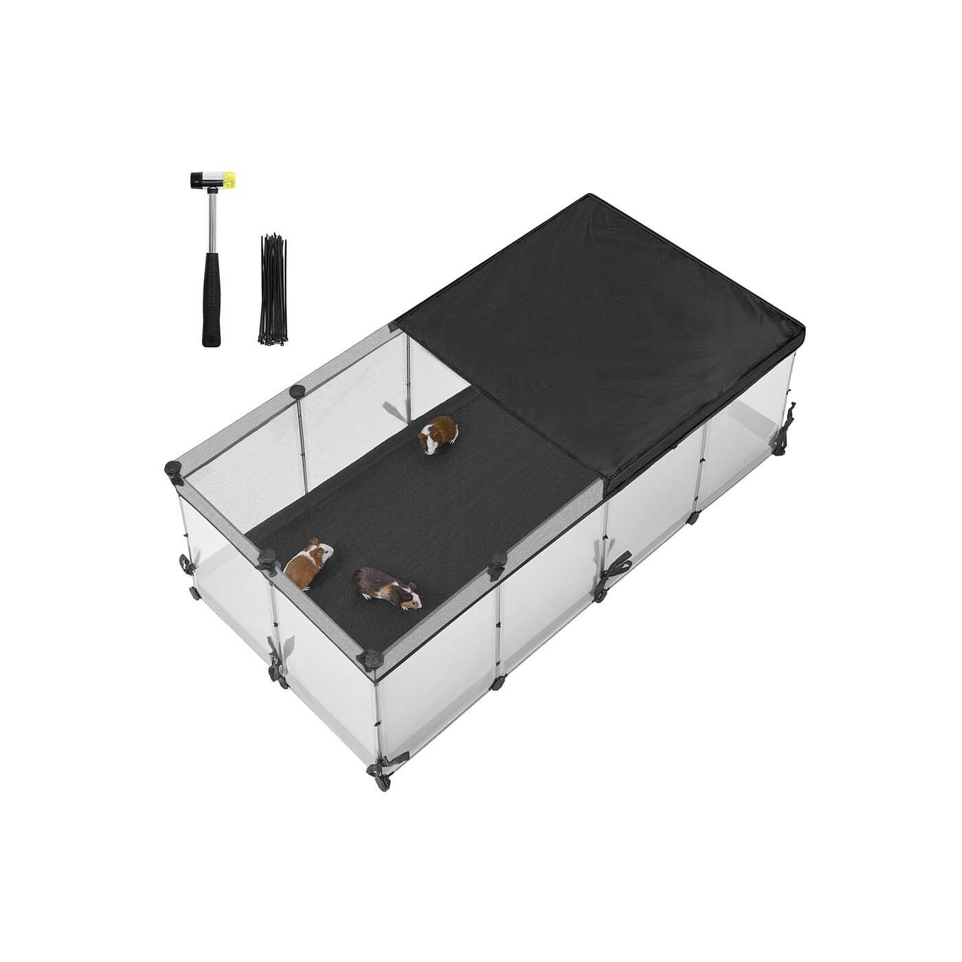 Small animal enclosure made of plastic panels 144 x 74 x 47 cm, cloud white