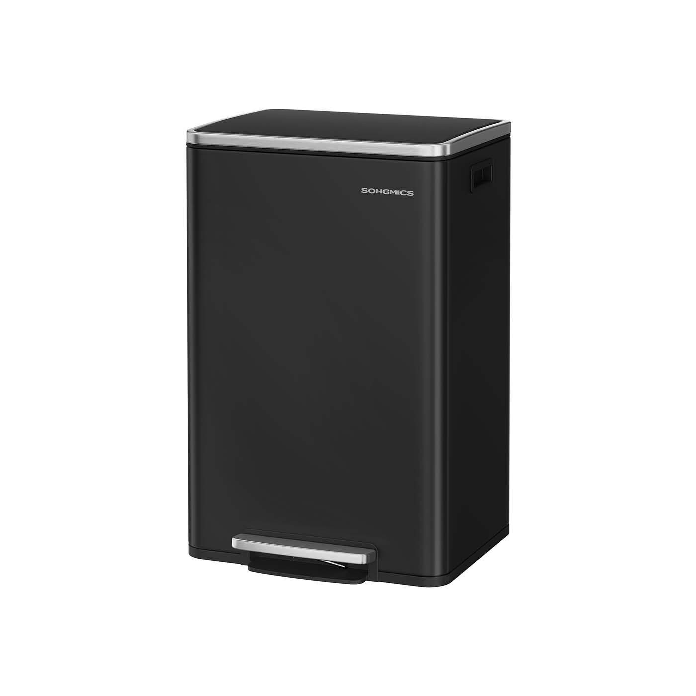 Pattumiera da 50 litri con coperchio e manici in nero inchiostro, 41.6×37.2 x 64.7 cm (L x P x A) Altezza totale (con coperchio aperto): 93.Dimensioni del secchio interno: 4 cm.Dimensioni: 8 x 26.1 x 61 cm (L x P x A) Dimensioni del pedale: 22 x 4.4cm