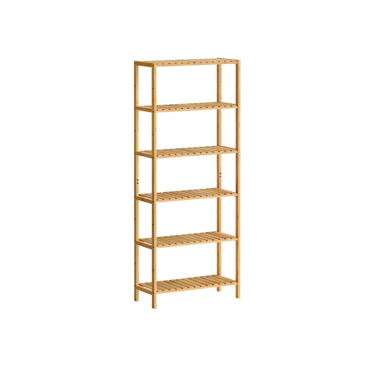 Étagère en bambou à six niveaux, 26 x 60 x 160.9 cm