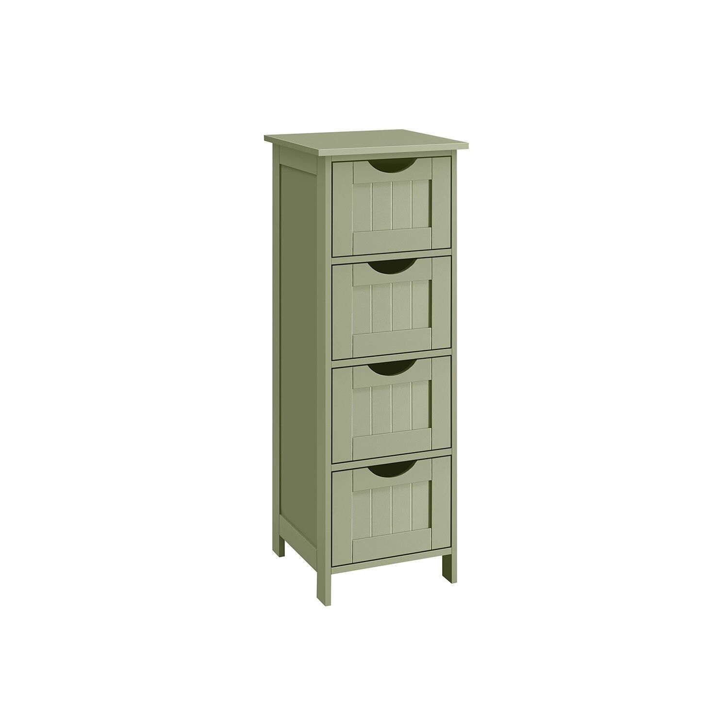 Mobiletto da bagno con 4 cassetti, 30 x 30 x 82 cm, verde alloro