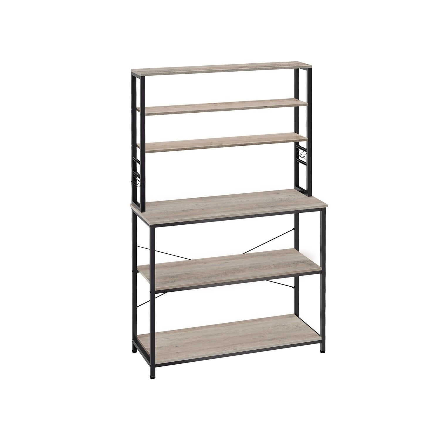 Scaffale da cucina 6 ripiani 40 x 100 x 167 cm greige-nero