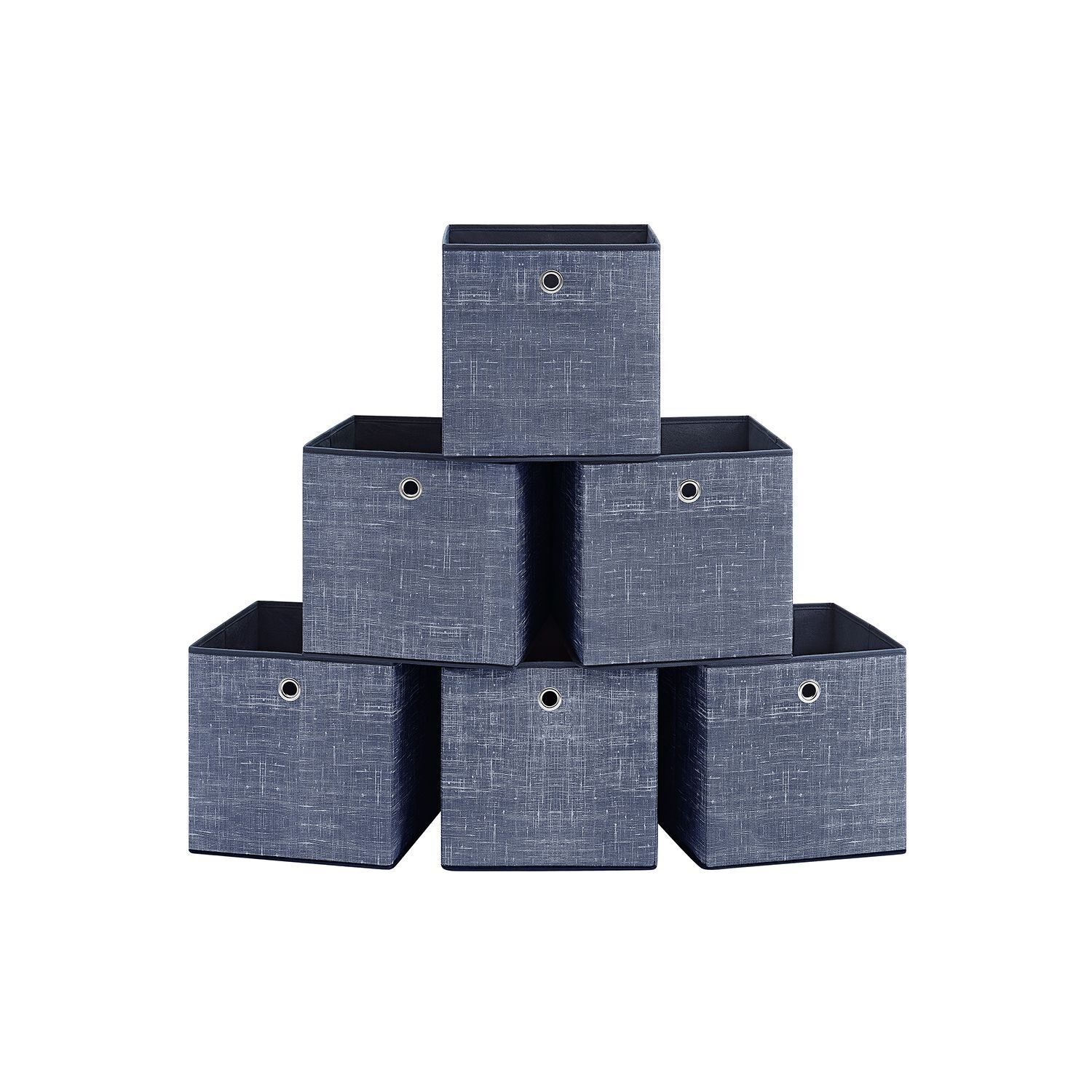 Storage box set of 6, mist blue, 30 x 30 x 30 cm