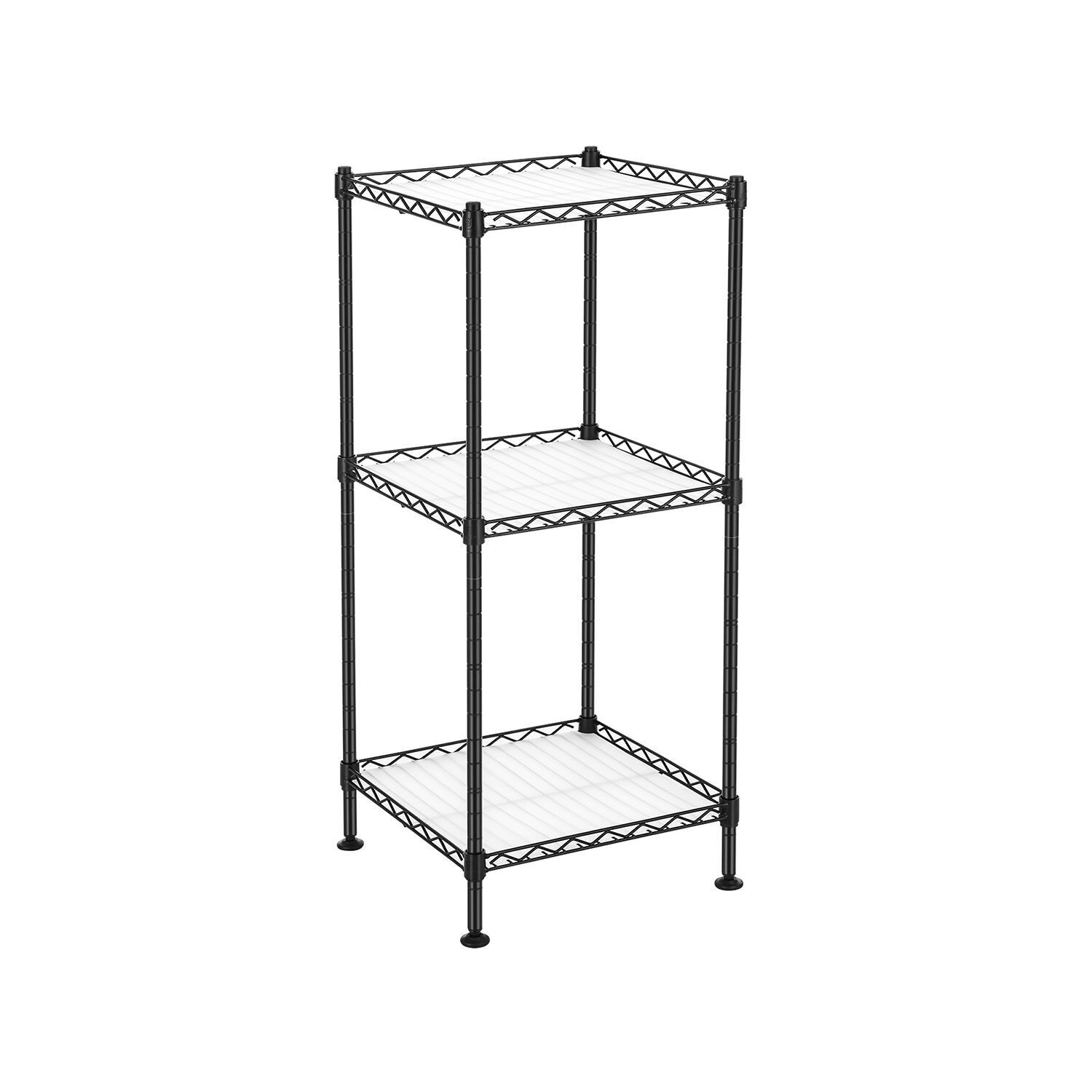 3-tier black metal standing shelf, 30 x 30 x 73 cm