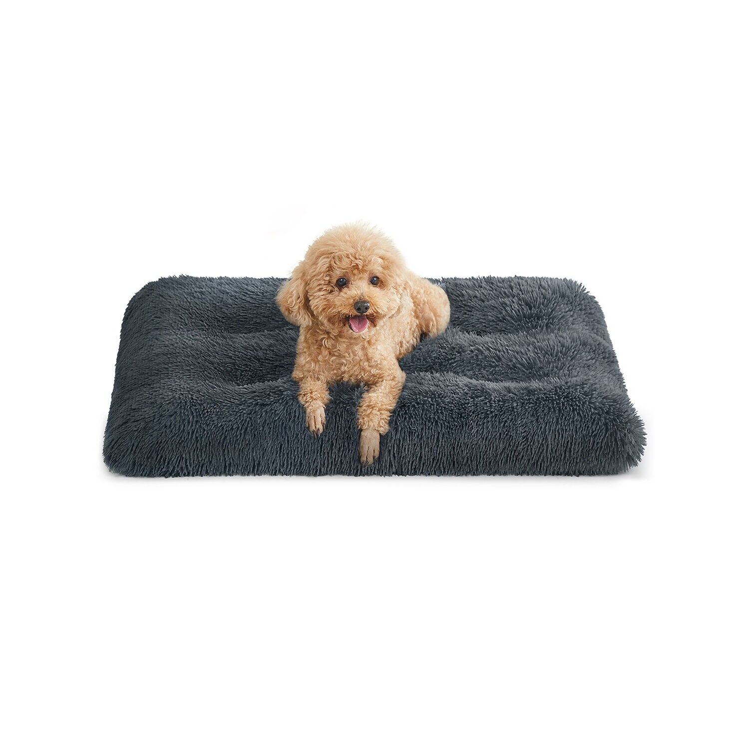 Letto per cani soffice 80 x 50 cm grigio scuro