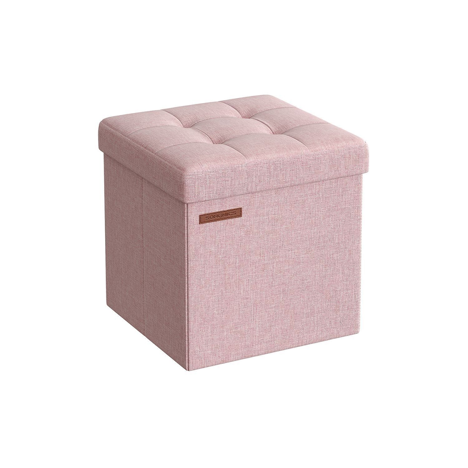 Panca da 30 cm con spazio contenitore rosa pastello