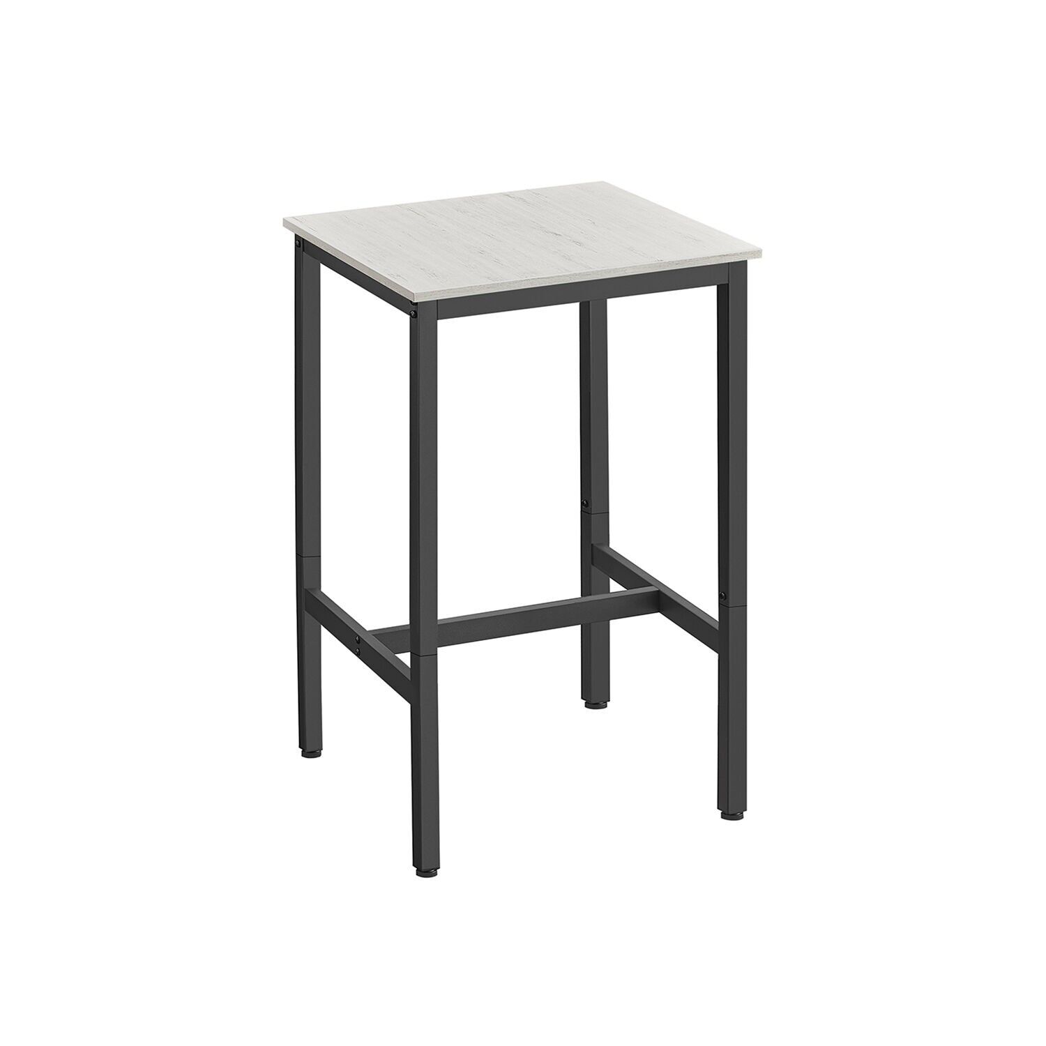 Mesa de bar con estructura de acero 60 x 60 x 92 cm vintage blanco-negro