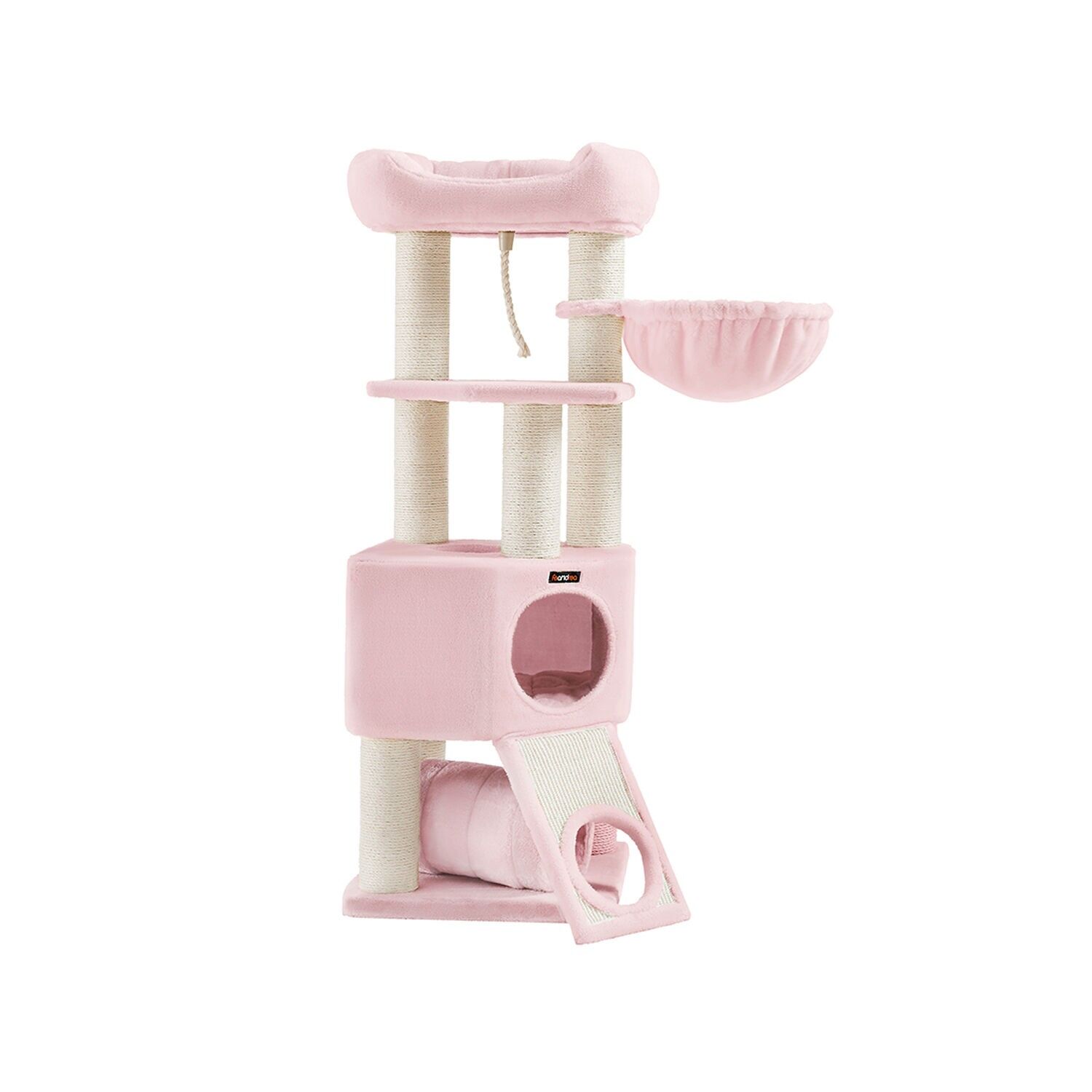 Cat tree with holes 50 x 50 x 141 cm pastel pink