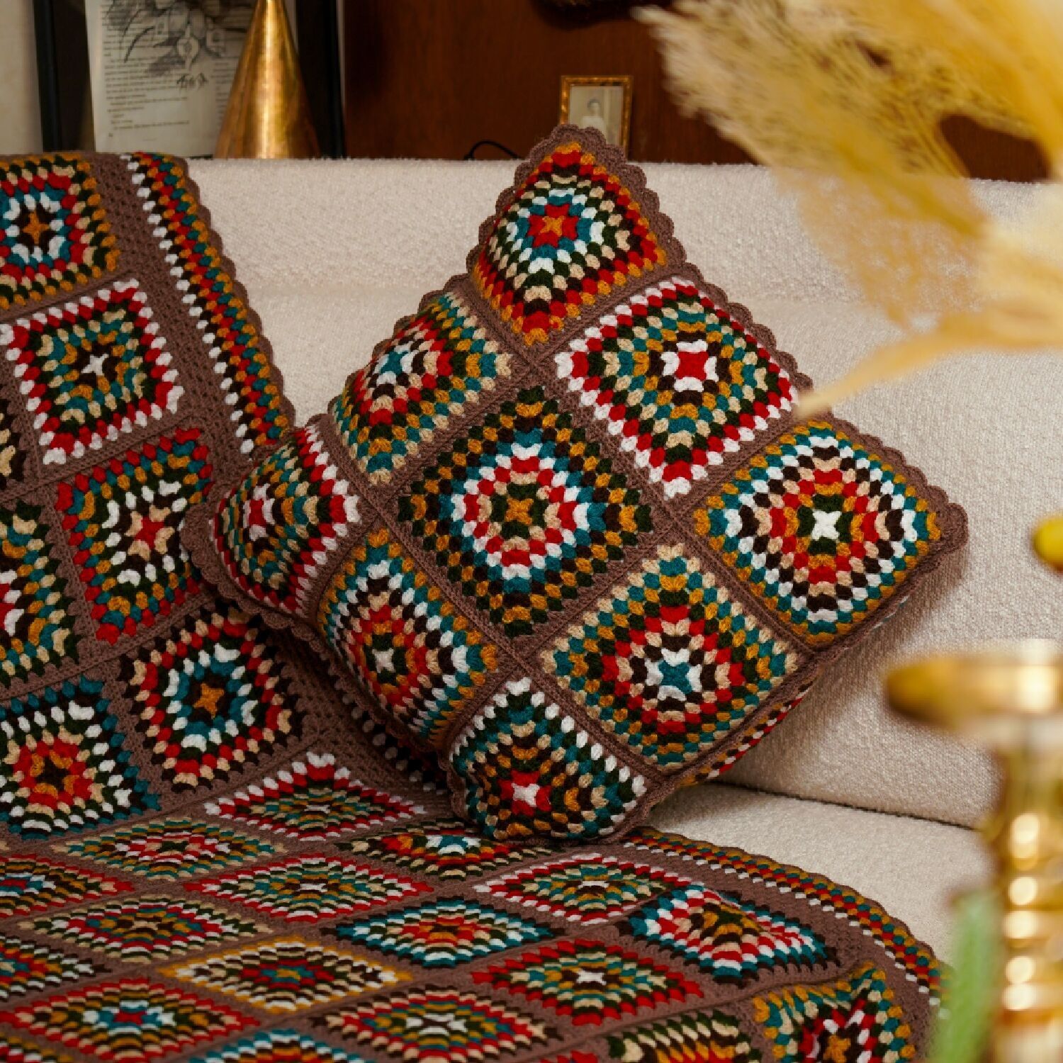 Fodera per cuscino all'uncinetto per mamma