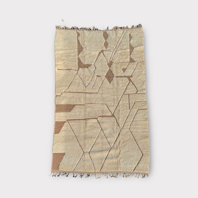 Amoud – Alfombra Beni Ouarain 206×320 cm – Alfombra marroquí de lana tejida a mano