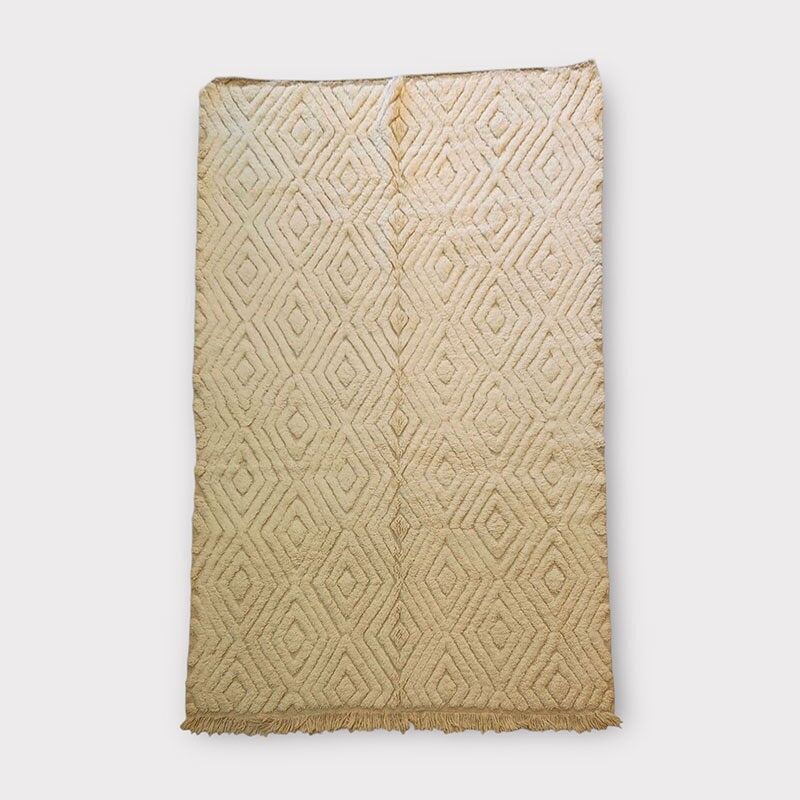 Alfombra Amira – Beni Ouarain 196×290 cm – Alfombra marroquí de lana tejida a mano con patrón en zigzag