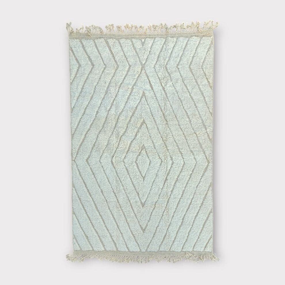 Alfombra Tilila – Beni Ouarain 213×297 cm – Alfombra marroquí de lana tejida a mano con patrón de rombos central