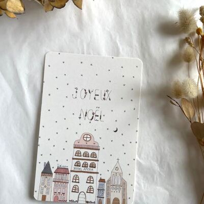 Merry Christmas illustrated card - Hôtel Amour
