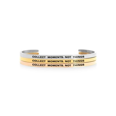 Collect Moments Not Things Mantra Bracelet - SILVER