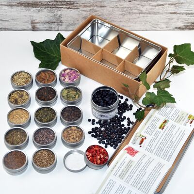 Organic Gin Botanical DIY set - gift set with 16 botanicals