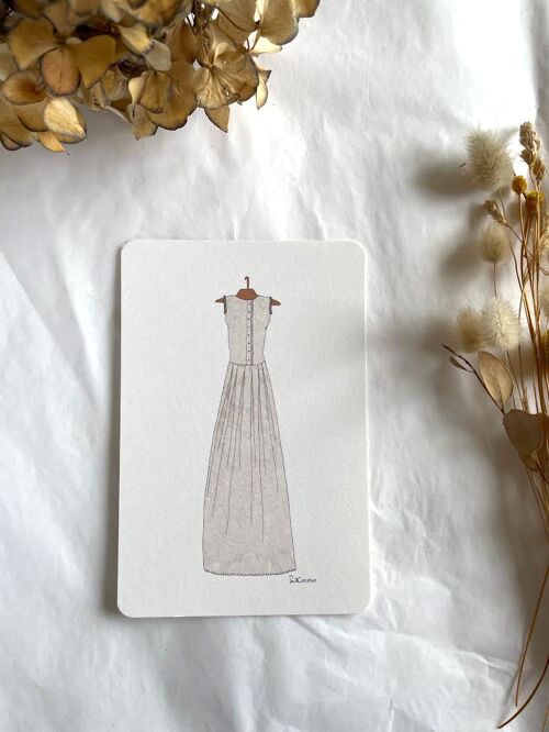 Carte illustrée - robe de mariée