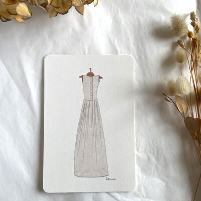 Illustrated card - wedding dress