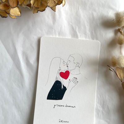 Illustrated card for lovers