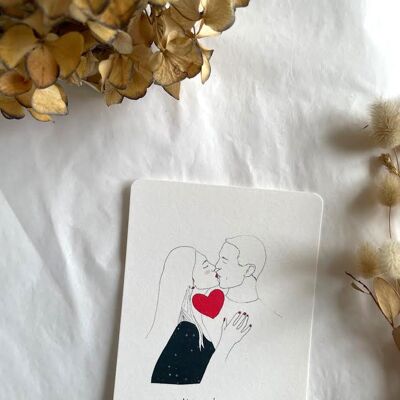 Illustrated card for lovers