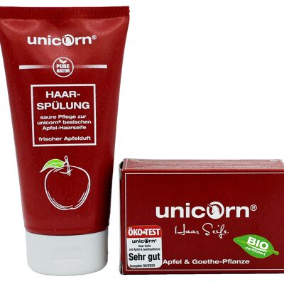 Acondicionador y jabón para el cabello de manzana unicorn® combi