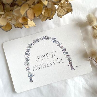 Illustrated Birthday Card - Flower Arch