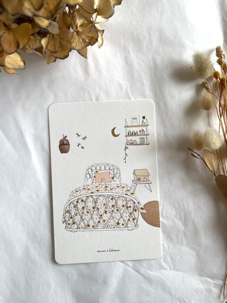 Carte illustrée - chambre de petite fille