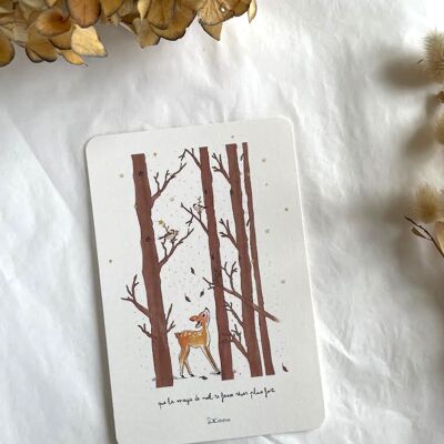 Tarjeta de Navidad ilustrada - fawn