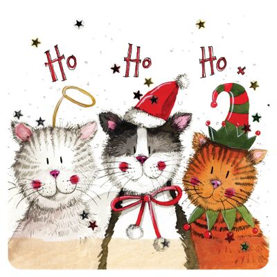 Ho Ho Ho Christmas Cats Coaster
