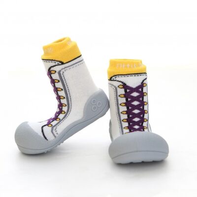 Attipas New Sneakers-Gelb - ergonomische Baby Lauflernschuhe, atmungsaktive Kinder Hausschuhe ABS Socken Babyschuhe Antirutsch