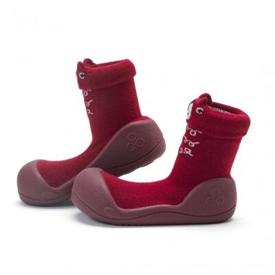 Attipas Bear Wine- ergonomische Baby Lauflernschuhe, atmungsaktive Kinder Hausschuhe ABS Socken Babyschuhe Antirutsch