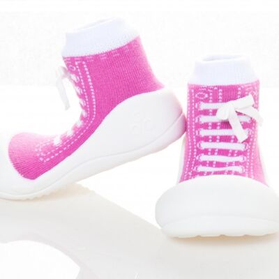 Attipas Sneakers-Lila- ergonomische Baby Lauflernschuhe, atmungsaktive Kinder Hausschuhe ABS Socken Babyschuhe Antirutsch