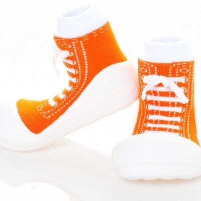 Attipas Sneakers-Orange- ergonomische Baby Lauflernschuhe, atmungsaktive Kinder Hausschuhe ABS Socken Babyschuhe Antirutsch