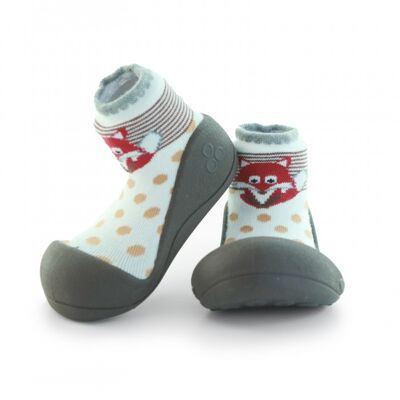 Attipas Zoo-Braun- ergonomische Baby Lauflernschuhe, atmungsaktive Kinder Hausschuhe ABS Socken Babyschuhe Antirutsch