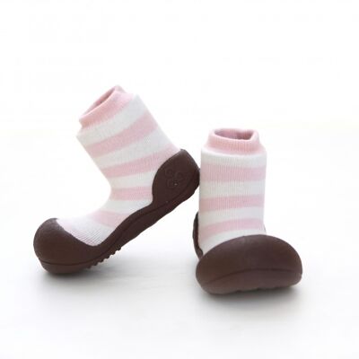 Attipas Natural Herb-Rosa - ergonomische Baby Lauflernschuhe, atmungsaktive Kinder Hausschuhe ABS Socken Babyschuhe Antirutsch