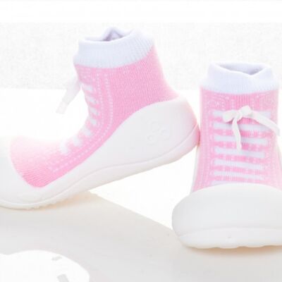 Attipas Sneakers-Rosa - ergonomische Baby Lauflernschuhe, atmungsaktive Kinder Hausschuhe ABS Socken Babyschuhe Antirutsch