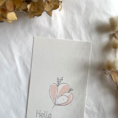 Illustrated card - Hello floral