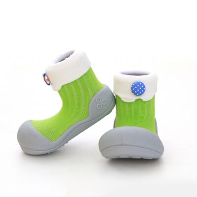 Attipas Lollipop-Grün- ergonomische Baby Lauflernschuhe, atmungsaktive Kinder Hausschuhe ABS Socken Babyschuhe Antirutsch