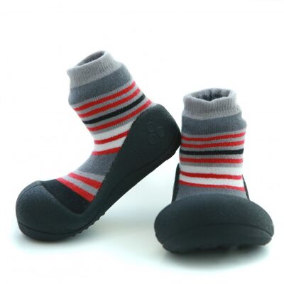 Attipas Modern-Schwarz- ergonomische Baby Lauflernschuhe, atmungsaktive Kinder Hausschuhe ABS Socken Babyschuhe Antirutsch
