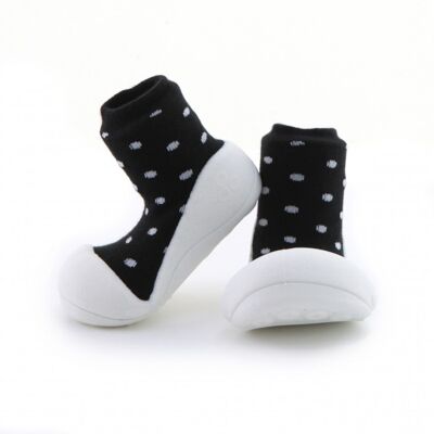 Attipas Urban-Black- ergonomische Baby Lauflernschuhe, atmungsaktive Kinder Hausschuhe ABS Socken Babyschuhe Antirutsch