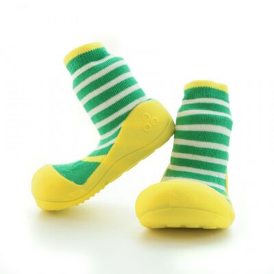 Attipas Ringle-Gelb - ergonomische Baby Lauflernschuhe, atmungsaktive Kinder Hausschuhe ABS Socken Babyschuhe Antirutsch