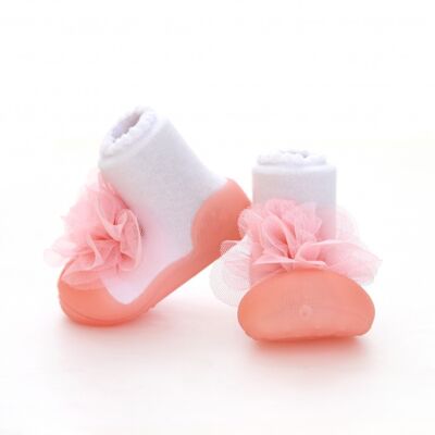 Attipas New Corsage-Pink- ergonomische Baby Lauflernschuhe, atmungsaktive Kinder Hausschuhe ABS Socken Babyschuhe Antirutsch